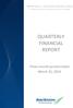 QUARTERLY FINANCIAL REPORT