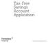 Tax-Free Savings Account Application Tax-Free Savings Account Application