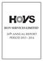 HOV SERVICES LIMITED. 26th ANNUAL REPORT PERIOD