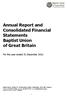 Annual Report and Consolidated Financial Statements Baptist Union of Great Britain