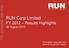 RUN Corp Limited FY 2012 Results Highlights 30 August 2012