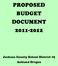 PROPOSED BUDGET DOCUMENT