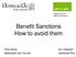Benefit Sanctions How to avoid them