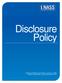 Disclosure Policy Adopted by NASS Board of Directors: January 13, 2006 Revised October 2008, February 2009, March 2012