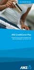 No longer For sale ANZ CreditCover Plus ProduCt disclosure statement ANd PoliCy document