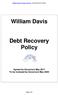 William Davis. Debt Recovery Policy