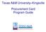 Texas A&M University Kingsville. Procurement Card Program Guide