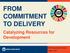 FROM COMMITMENT TO DELIVERY. Catalyzing Resources for Development