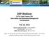 DEP Webinar 25 Pa. Code Chapter 105 Dam Safety and Waterway Management Fee Revisions