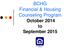 BCHG Financial & Housing Counseling Program. October 2014 to September 2015
