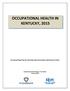 OCCUPATIONAL HEALTH IN KENTUCKY, An Annual Report by the Kentucky Injury Prevention and Research Center