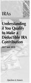 IRAs. Understanding if You Qualify to Make a Deductible IRA Contribution and Questions & Answers