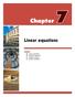 Chapter77. Linear equations. Contents: A Linear equations B Rational equations C Problem solving D Mixture problems