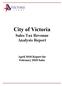 City of Victoria. Sales Tax Revenue Analysis Report. April 2018 Report for February 2018 Sales