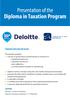 Presentation of the Diploma in Taxation Program
