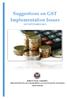 Suggestions on GST Implementation Issues (28 th SEPTEMBER 2017)