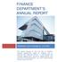 FINANCE DEPARTMENT S ANNUAL REPORT
