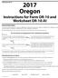 2017 Oregon Instructions for Form OR-10 and Worksheet OR-10-AI