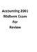 Accounting 2001 Midterm Exam For Review