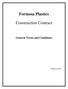 Formosa Plastics. Construction Contract. General Terms and Conditions