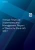 Deutsche Bank. Annual Financial Statements and Management Report of Deutsche Bank AG 2017