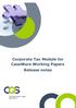 Corporate Tax Module for CaseWare Working Papers Release notes