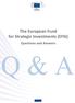 The European Fund for Strategic Investments (EFSI) Questions and Answers