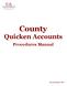 County. Quicken Accounts. Procedures Manual