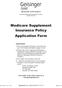 Medicare Supplement Insurance Policy Application Form