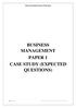 BUSINESS MANAGEMENT PAPER 1 CASE STUDY (EXPECTED QUESTIONS)