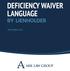DEFICIENCY WAIVER LANGUAGE BY LIENHOLDER DECEMBER 2014