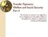 Transfer Payments: Welfare and Social Security Part II
