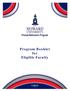Program Booklet for Eligible Faculty
