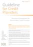 Guideline. for Credit Providers. Assurance Engagement for Non-Audited Credit Providers. Number 3 September 2010