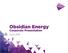 Obsidian Energy. Corporate Presentation. April 2018