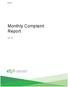Monthly Complaint Report