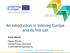 An introduction to Interreg Europe and its first call