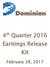 4 th Quarter 2016 Earnings Release Kit