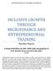 INCLUSIVE GROWTH THROUGH MICROFINANCE AND ENTREPRENEURIAL TRAINING