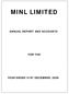 MINL LIMITED ANNUAL REPORT AND ACCOUNTS FOR THE
