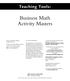 Business Math Activity Masters