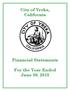 CITY OF YREKA, CALIFORNIA FINANCIAL STATEMENTS FOR THE YEAR ENDED JUNE 30, 2015