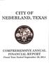 CITY OF NEDERLAND, TEXAS. Comprehensive Annual Financial Report