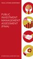 PUBLIC INVESTMENT MANAGEMENT ASSESSMENT (PIMA)