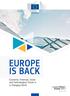EUROPE IS BACK. Economic, Financial, Social and Technological Trends in a Changing World