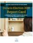 Ontario Election Report Card A SUMMARY OF PARTY STANCES ON ISSUES AFFECTING FOOD BANK CLIENTS