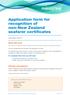 Application form for recognition of non-new Zealand seafarer certificates