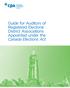 Guide for Auditors of Registered Electoral District Associations Appointed under the Canada Elections Act