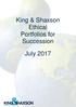 King & Shaxson Ethical Portfolios for Succession. July [Type text]
