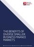 THE BENEFITS OF DIVERSE SMALLER BUSINESS FINANCE MARKETS